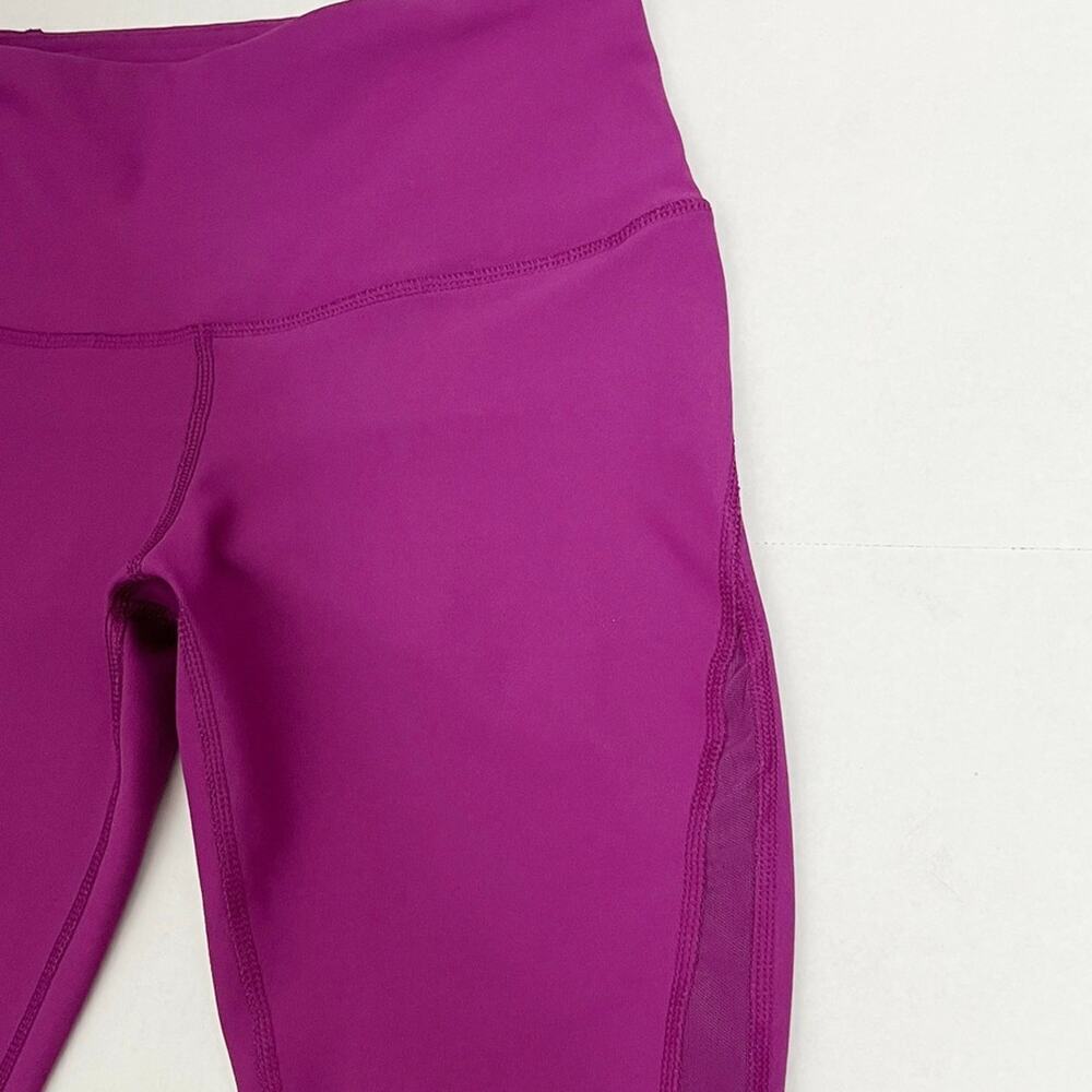 90 Degree Reflex Women Athletic Leggings XS Fuchsia Pink Sheer Mesh Insert Ankle - Picture 4 of 9